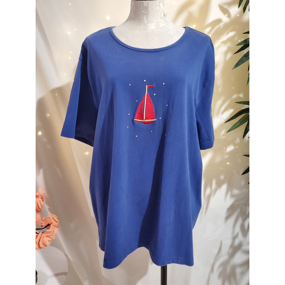 Quacker Factory Set Of 2 Nautical Sailboat Rhines… - image 2